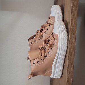 Faux Leather Sneakers  size 8